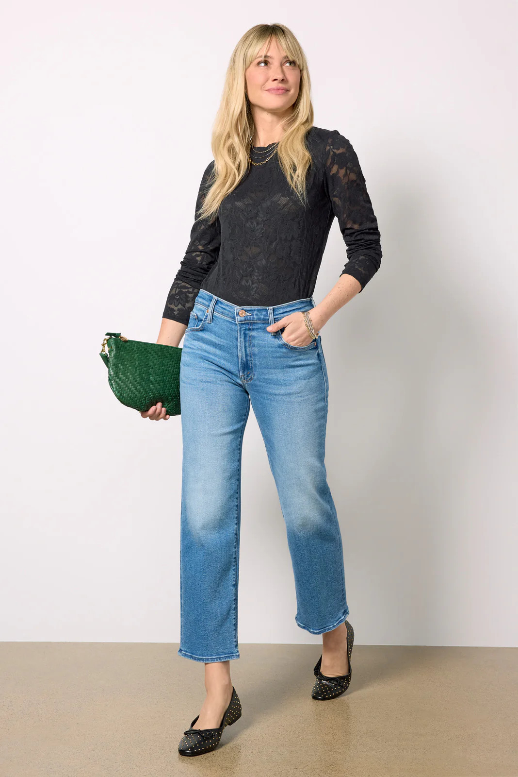 MOTHER Women's The Rambler Zip Flood Jeans, Size 29, Blue | Evereve