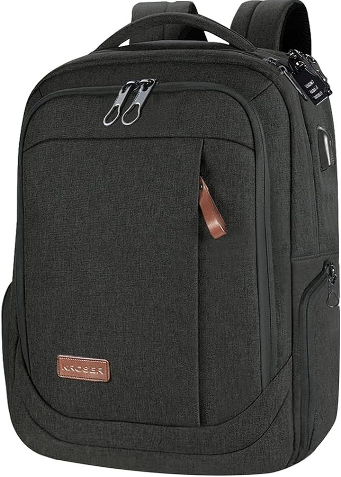 KROSER Laptop Backpack Large Fits up to 17.3 Inch Laptop with USB Charging Port Water-Repellent C... | Amazon (US)
