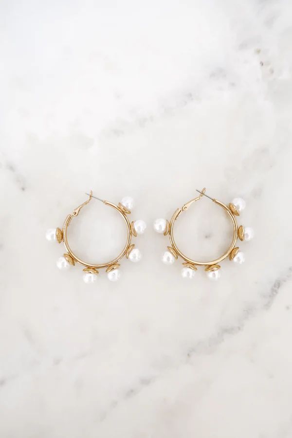 Golden Pearly Hoops | SJ Bailey Co.