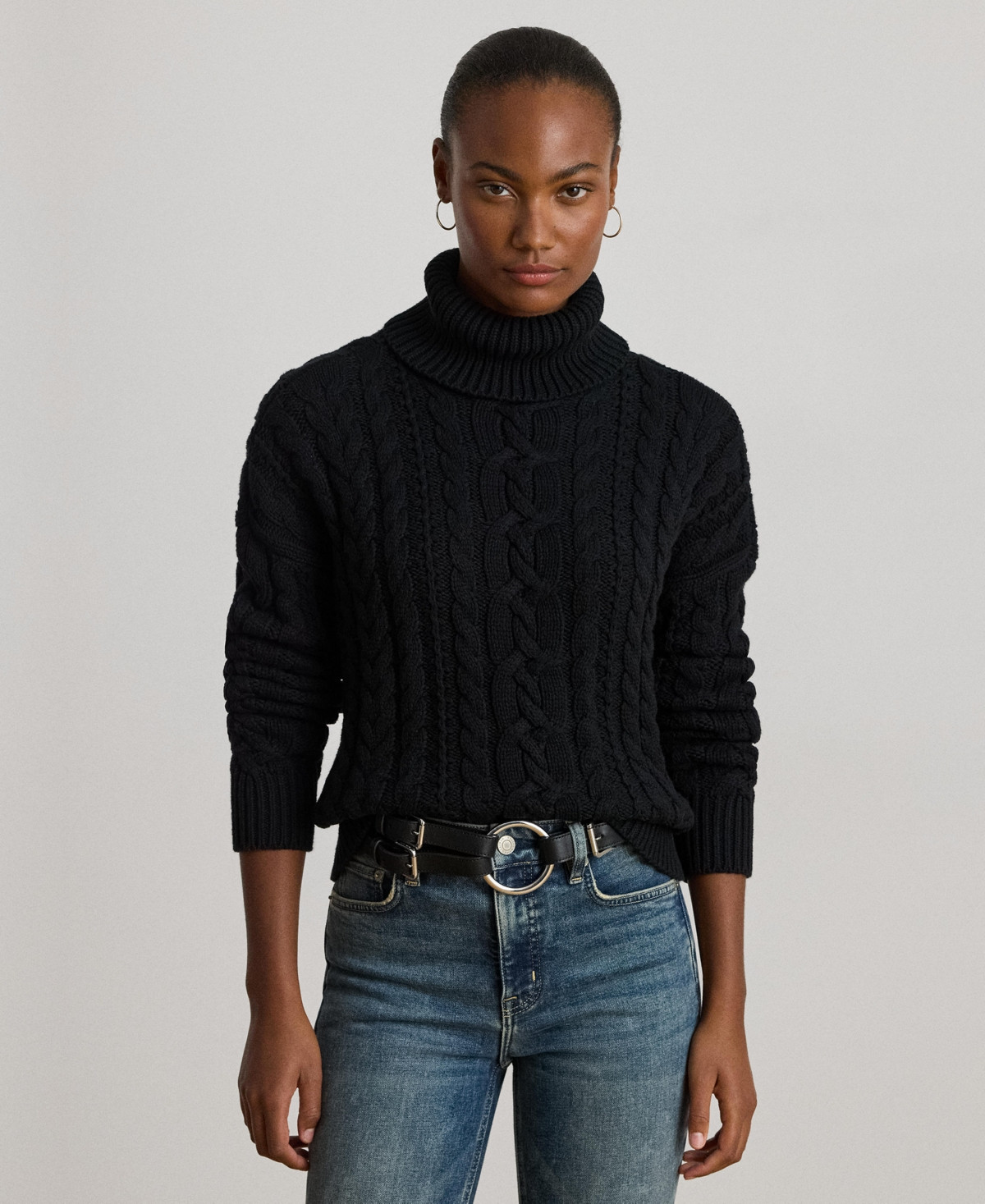 Lauren Ralph Lauren Women's Turtleneck Sweater - Black | Macy's