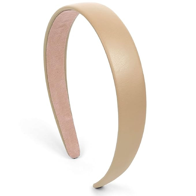 Huachi Khaki Headbands for Women Khaki Hairband Faux Leather Headband for Women and Girls Plastic... | Amazon (US)