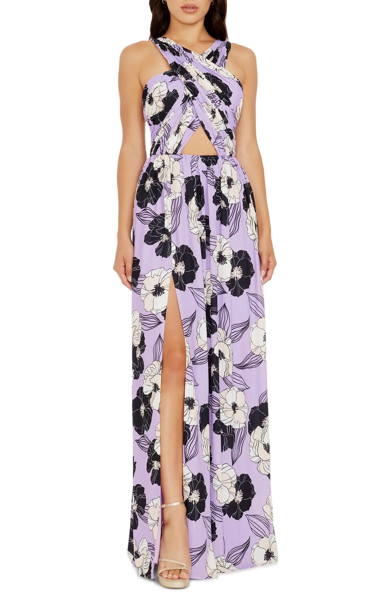 Rose Print Cutout Maxi Dress | Nordstrom