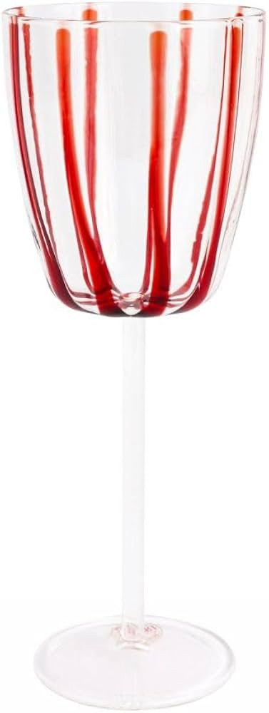 Vietri Nuovo Stripe Red Wine Glass, 11oz Mouthblown Borosilicate Italian Barware - Alcohol Drinkw... | Amazon (US)