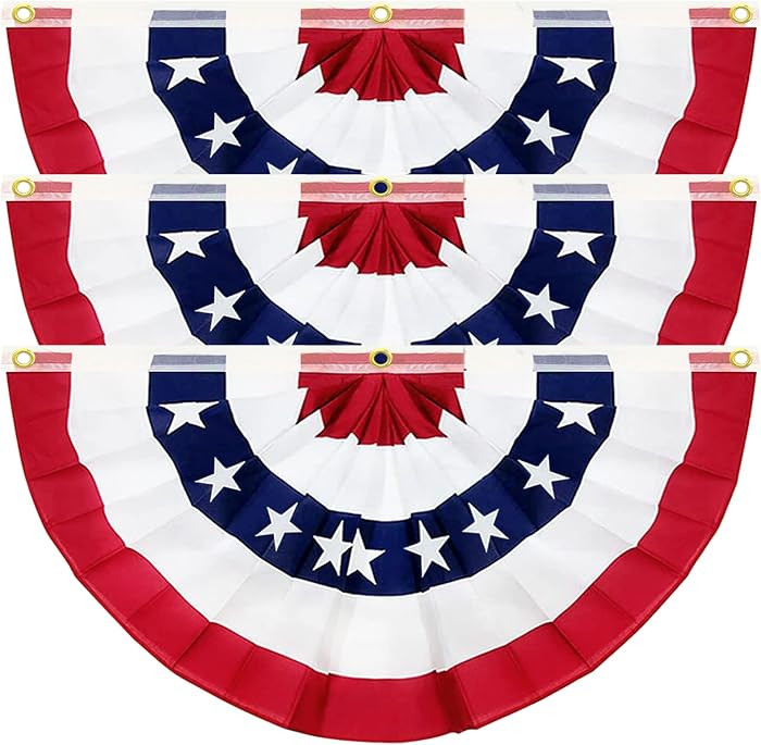 3 Pack USA 250th Anniversary American Pleated Fan Flag 4th of July Decorations, 1.5X3 Ft American... | Amazon (US)