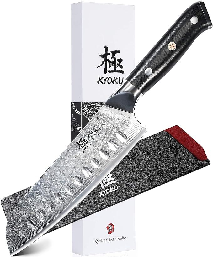 KYOKU Daimyo Series - Damascus Santoku Knife 7" with Sheath & Case - Japanese VG10 Steel - 67 Lay... | Amazon (US)