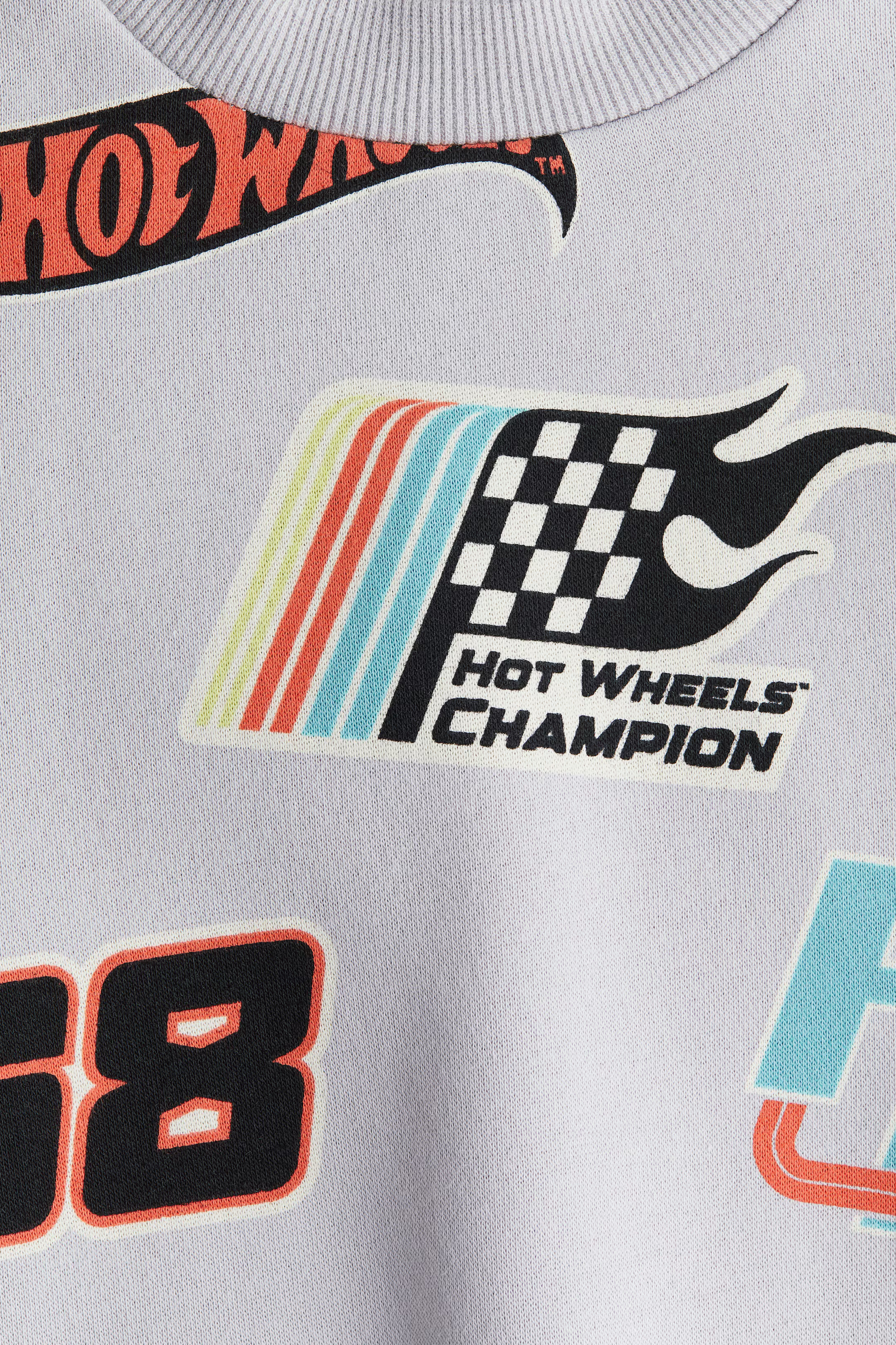 Oversized Printed Sweatshirt - Light grey/Hot Wheels - Kids | H&M US | H&M (US + CA)