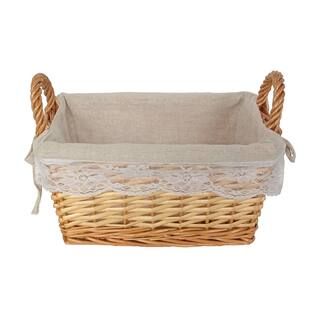 Small Willow Basket with Cream Lace Liner by Ashland® | Michaels Stores