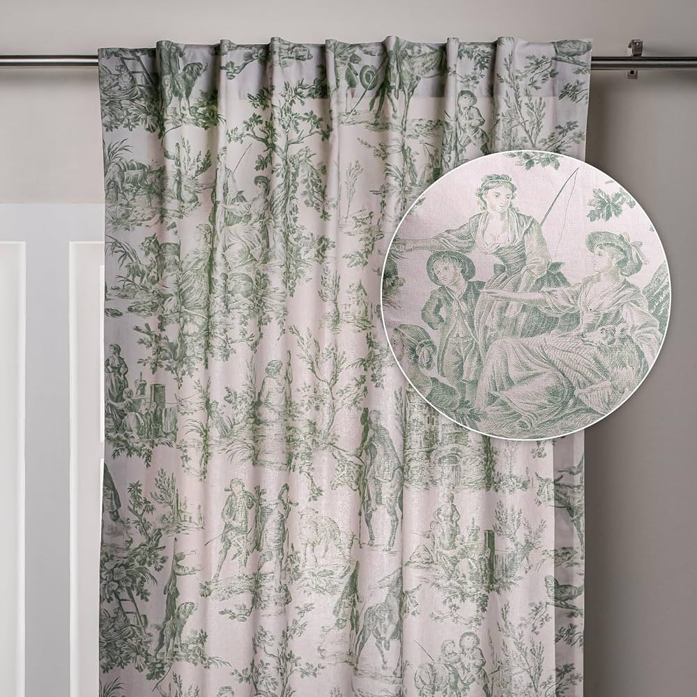 Maison d' Hermine 100% Cotton Curtain - 50"x96" Antique Green Decorative Curtain - Aesthetic Curt... | Amazon (US)