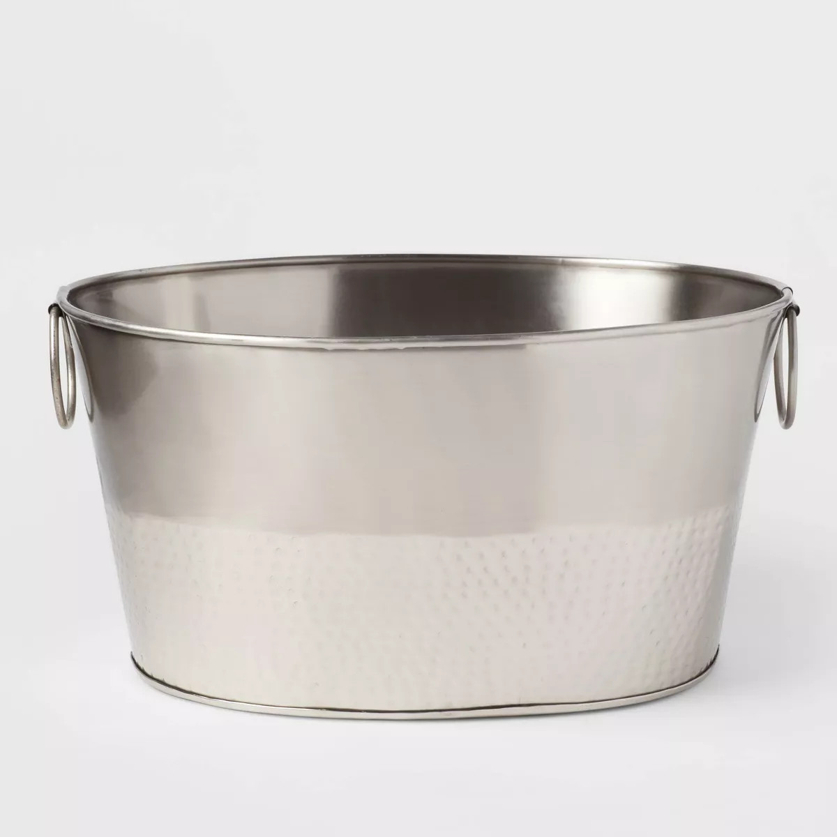 23.5L Stainless Steel Hammered Metal Oval Beverage Tub - Threshold™ | Target