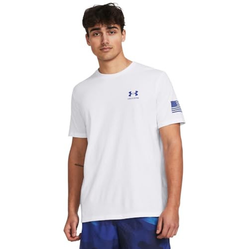 Under Armour Mens Freedom Graphic Short Sleeve T-Shirt, (100) White / / Team Royal, X-Small | Amazon (US)