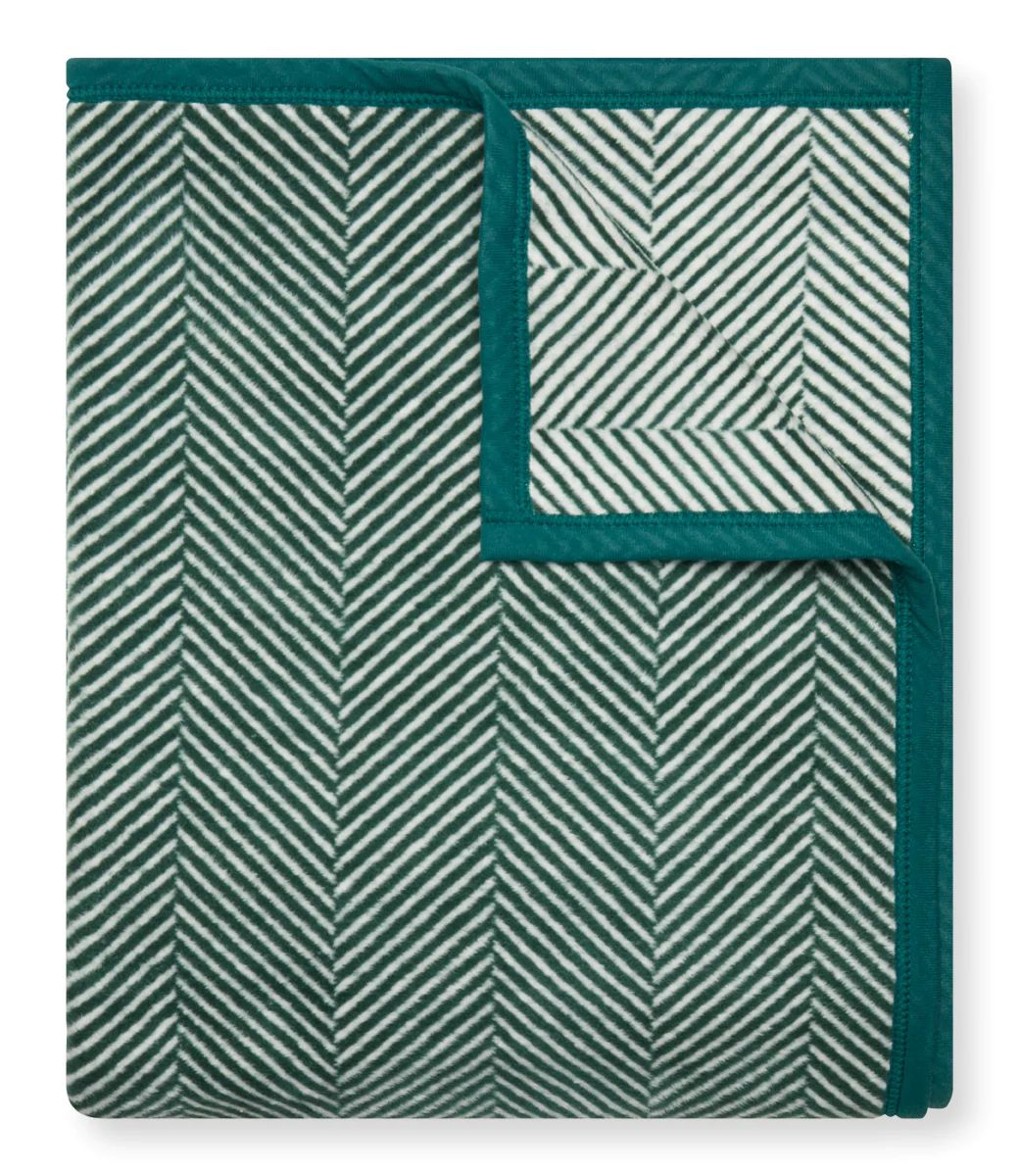 Harborview Herringbone Hunter Green Blanket | ChappyWrap