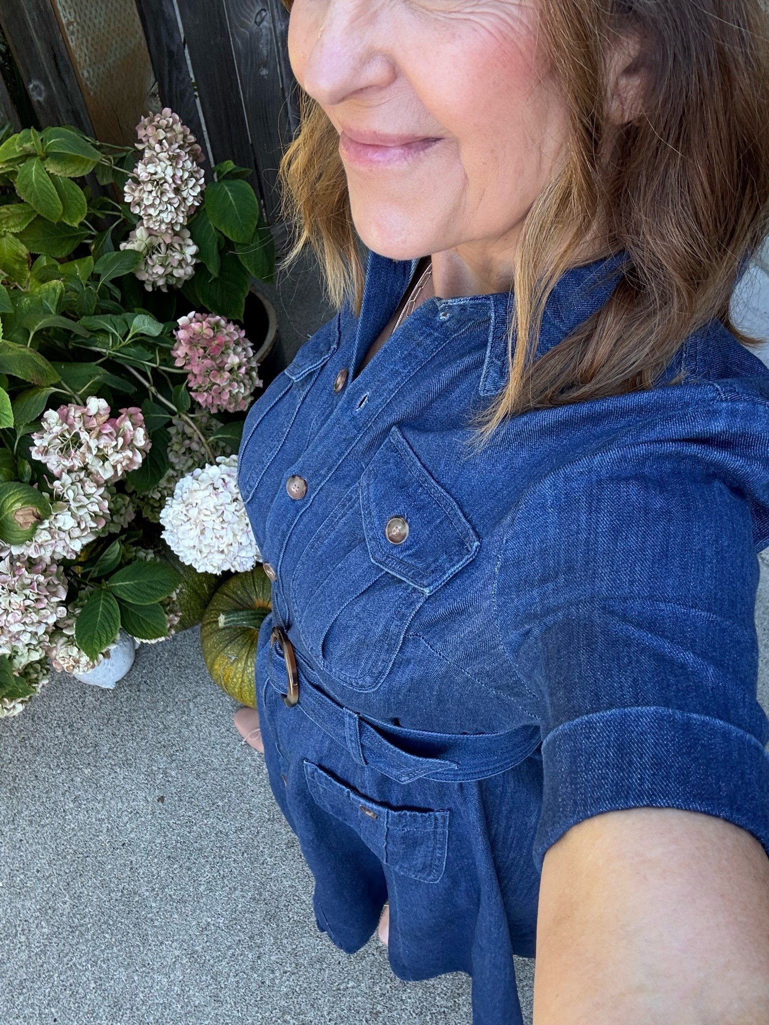 Loving this denim dress I always count on.  Runs tts I'm wearing a size 2. It

#LTKOver40 #LTKSeasonal #LTKPetite