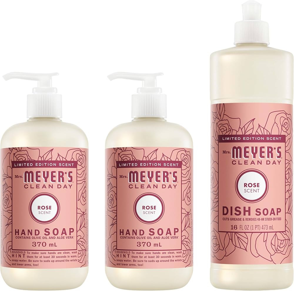Mrs. MEYER'S CLEAN DAY Variety, 2 Liquid Hand Soap 12.5 OZ, 1 Liquid Dish Soap, 16 FL OZ (Rose) | Amazon (US)