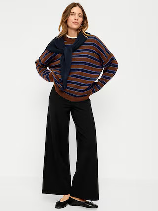 High-Waisted Fleece Wide-Leg Leggings | Old Navy (US)