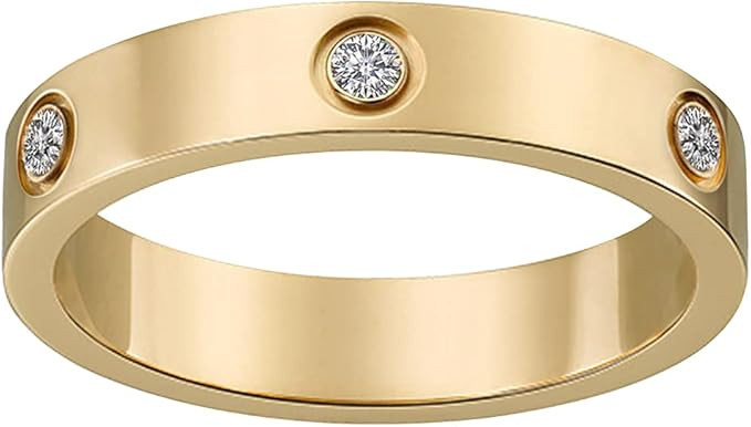 18K Gold Silver Rose Plated Love Ring Cubic Zirconia Promise Ring Wedding Band Jewelry Birthday G... | Amazon (UK)