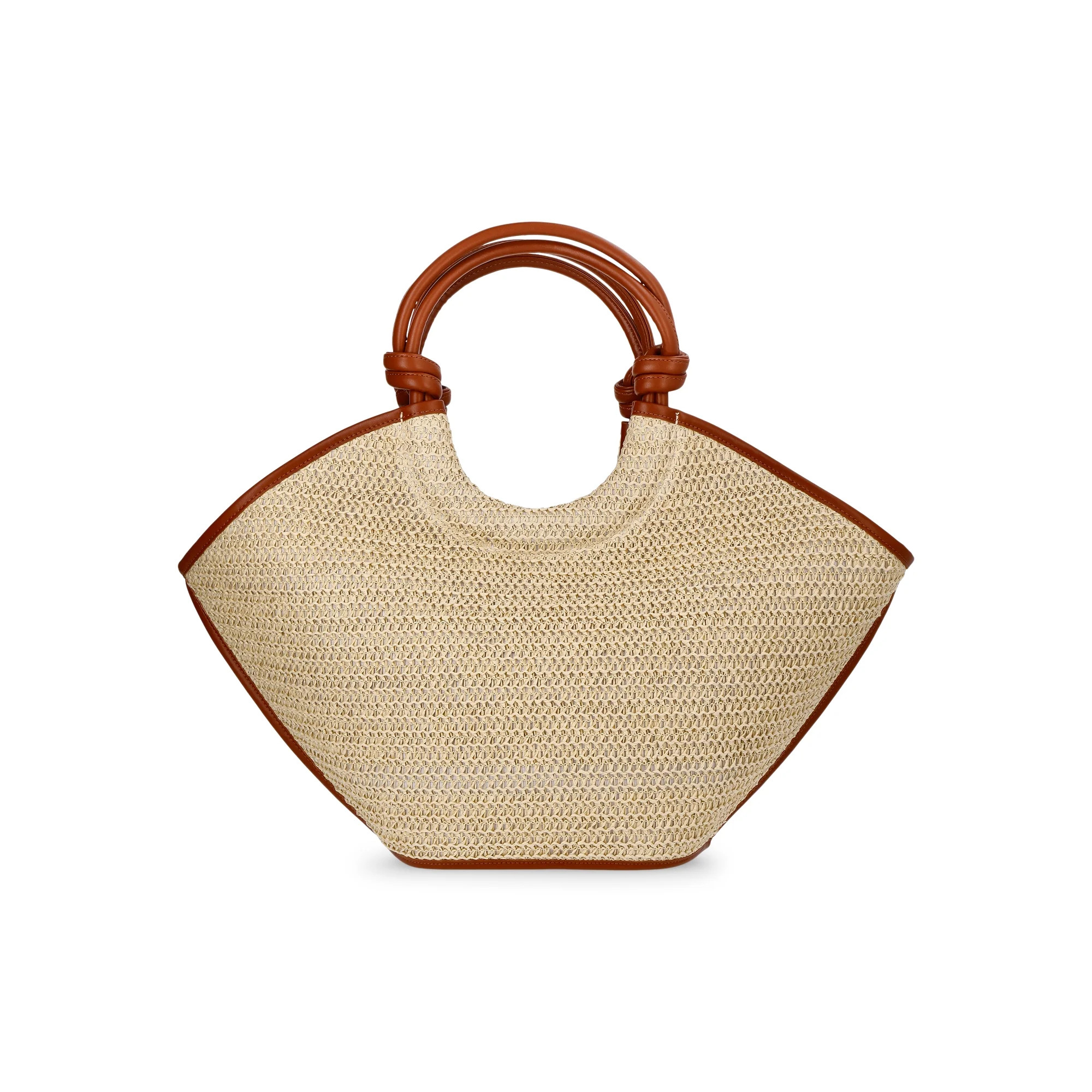 Time and Tru Women's Knot Handle Tote Handbag, Natural | Walmart (US)