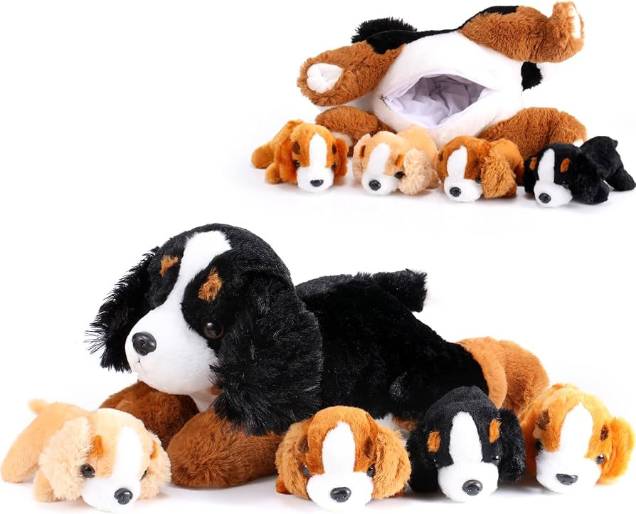 Skylety 5 Pcs Dog Stuffed Animal Puppy Stuffed with Babies Inside 1 Big Mommy with 4 Mini Baby Cu... | Amazon (US)