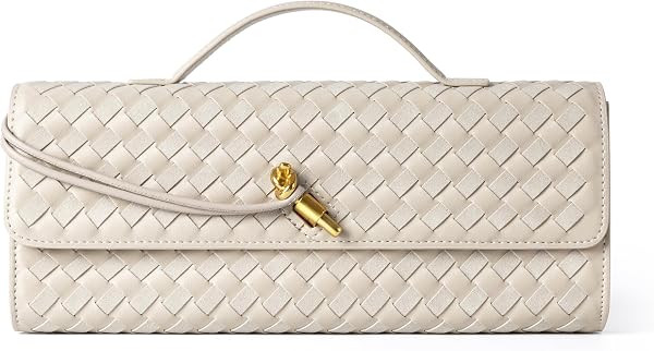 Woven Purse For Women Evening Clutch Woven Leather Handbags Crossbody Bag Suede Purse Formal Even... | Amazon (CA)