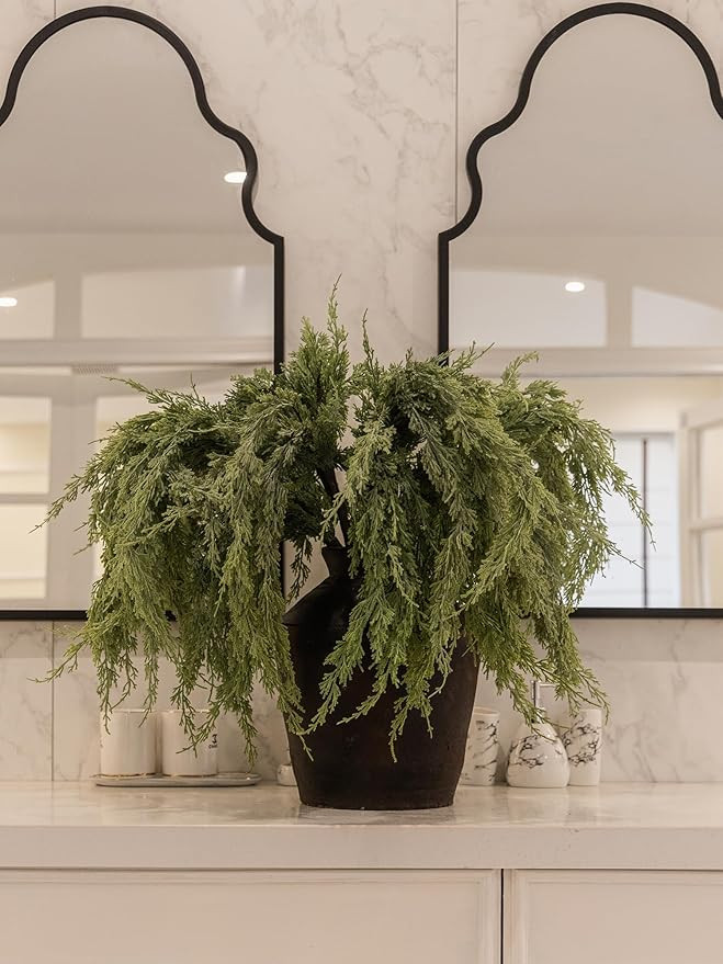 MISSPIN 10 Pcs 35 Inches Christmas Cedar Branches, Artificial Christmas Cedar Branches DIY Crafts... | Amazon (US)