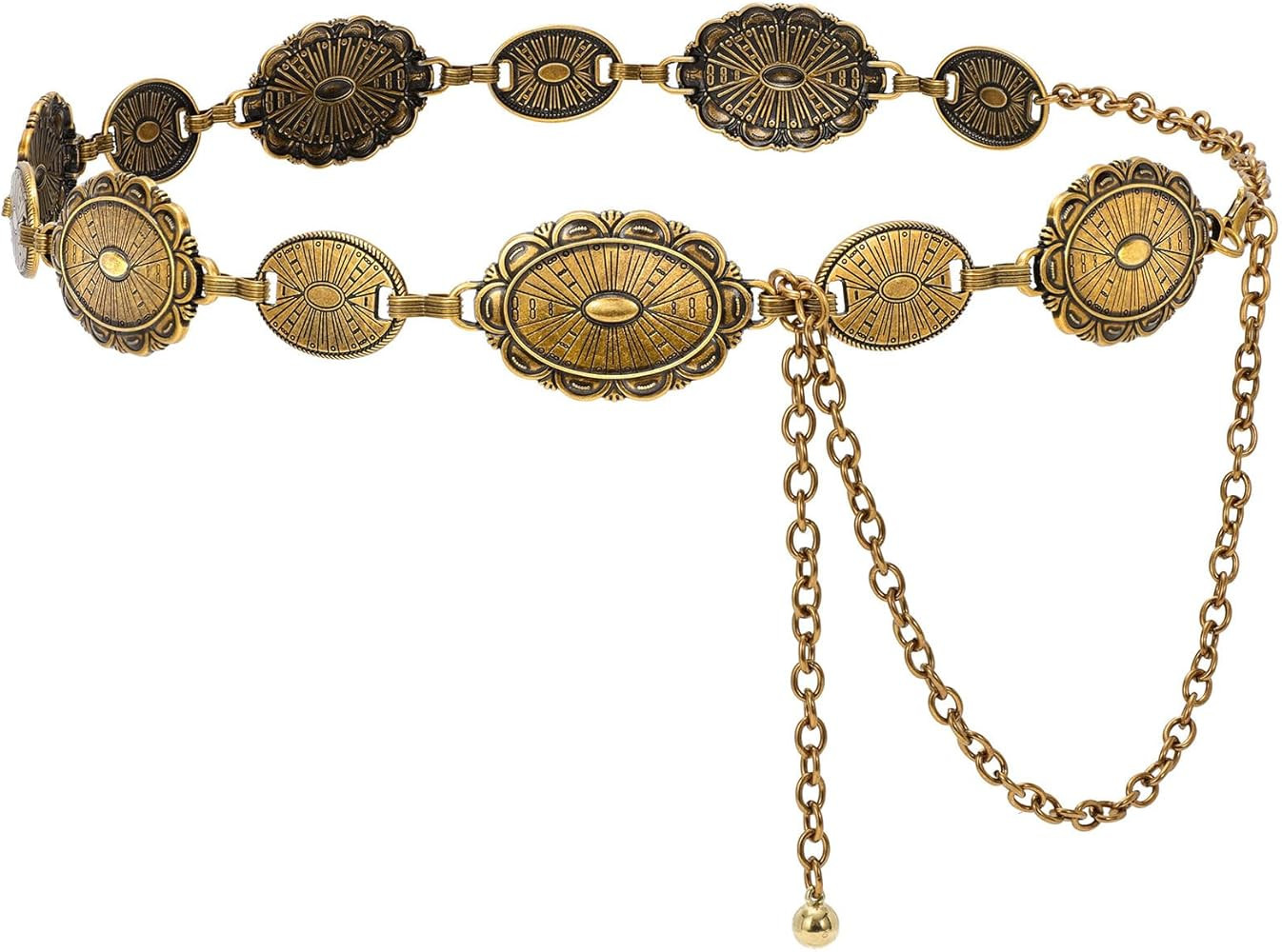 JASGOOD Western Concho Belt Women Cowgirl Metal Belts Boho Waist Chain Country Concert Outfit for... | Amazon (US)