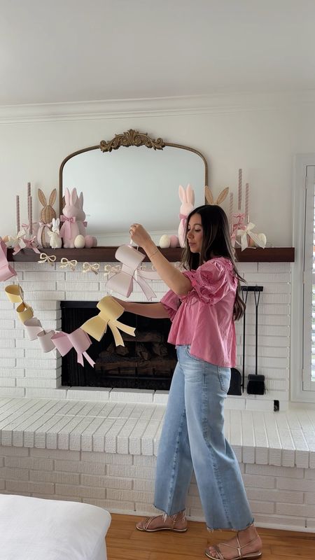 my Easter mantel! A cute spring idea filled with bunny decor, pastel colors and of course, bows! 

#LTKSeasonal #LTKfamily #LTKVideo