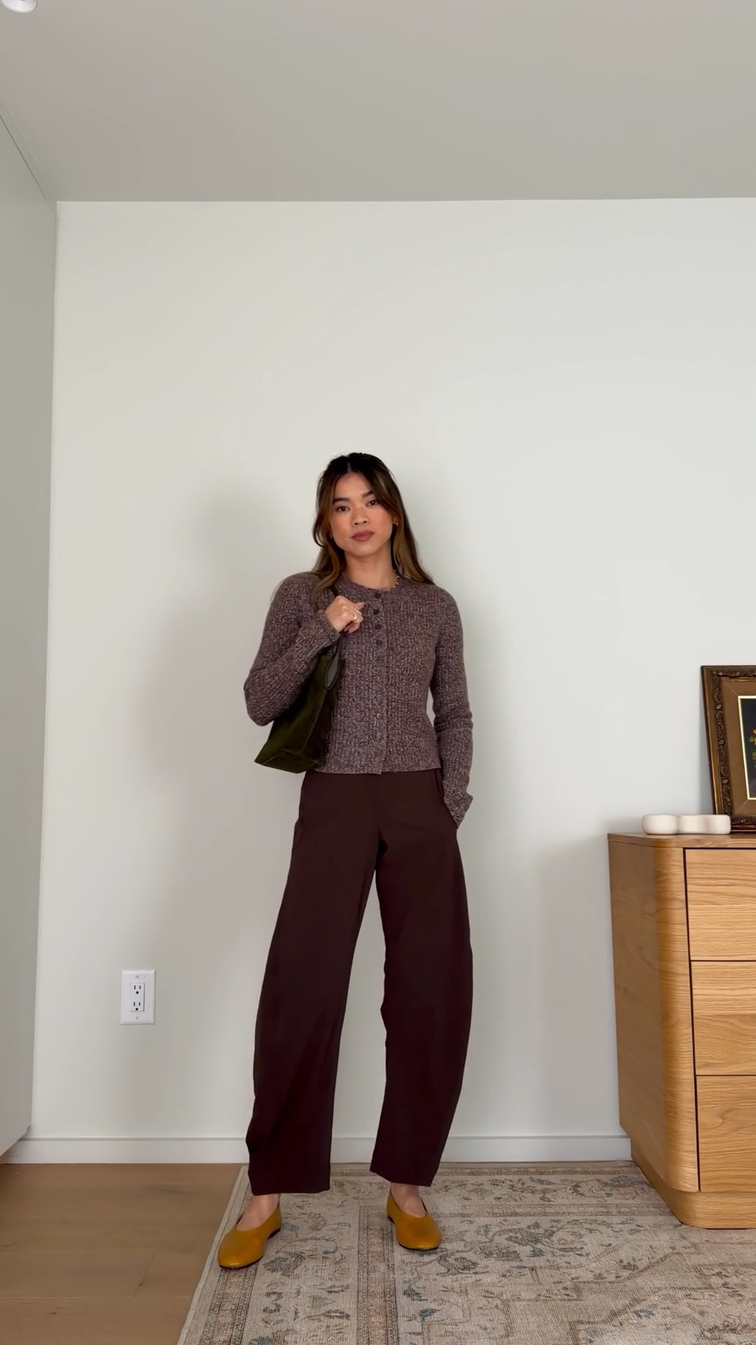 I love this @Madewell suede bag for fall!

Sizing info: 
-Abercrombie Merino Wool-Blend Shrunken Crew Cardigan (Size XS in Brown) 
-Ruti The On The Loose Work Pants (Size 0 regular in Coffee) 

brown pants, petite pants, brown petite pants, fall pants, summer pants, barrel pants, summer outfit, fall outfit, vacation outfit, travel outfit, best petite pants, petite barrel pants, comfy pants, viral barrel pants, fall outfit, petite fall outfit

#LTKootd #LTKSeasonal #LTKPetite