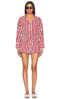 FAITHFULL THE BRAND Isole Playsuit in Bayou Stripe Red from Revolve.com | Revolve Clothing (Global)