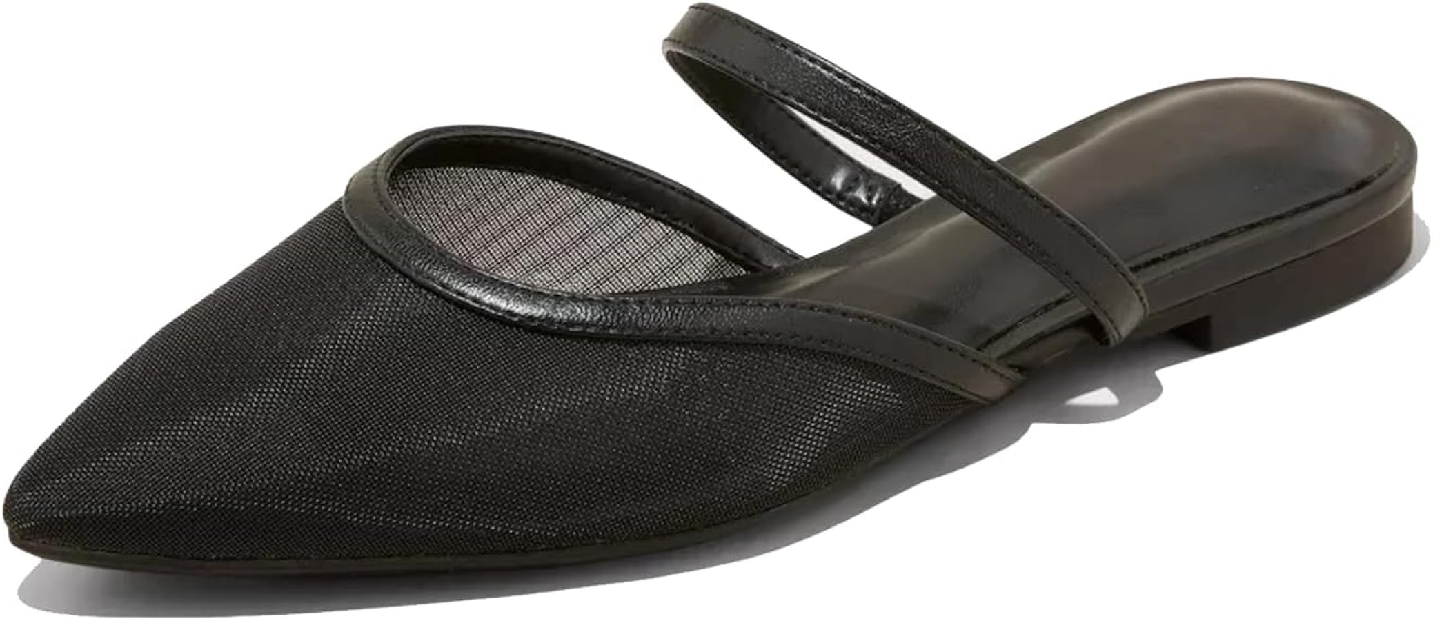 Mesh Mules for Women Comfy Raffia Woven Strap Closed Pointed Toe Mule Flats Casual Slip on Dress ... | Amazon (US)