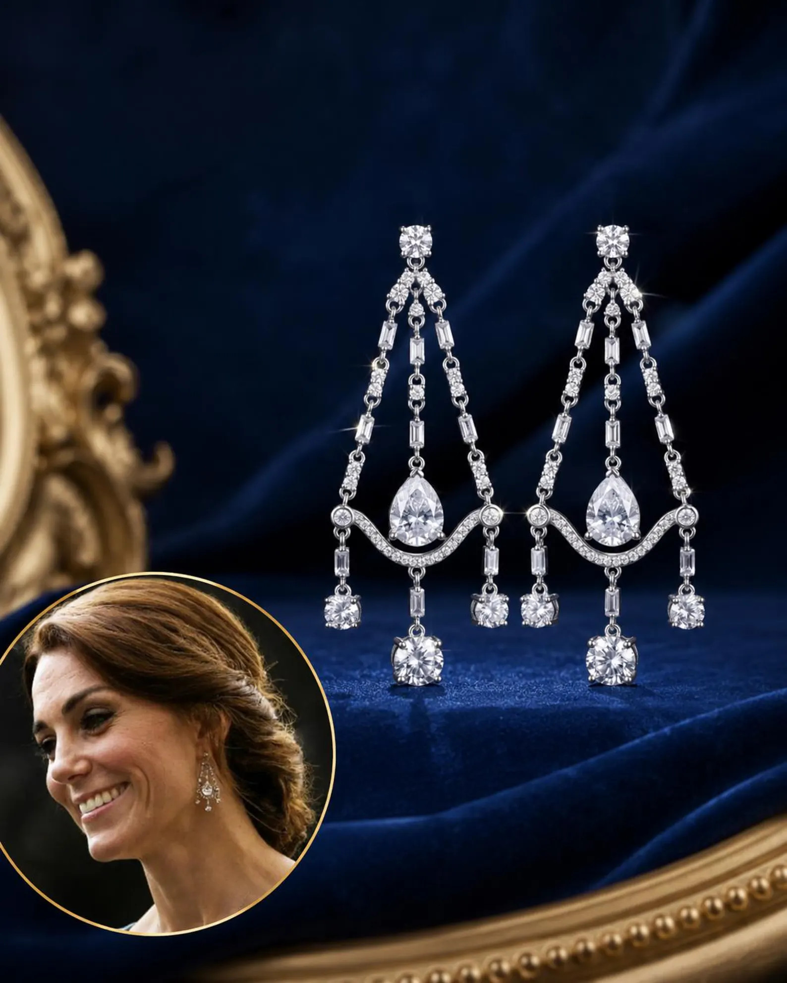 Kate Middleton 925 Silver Chandelier Earrings | Etsy (Global)
