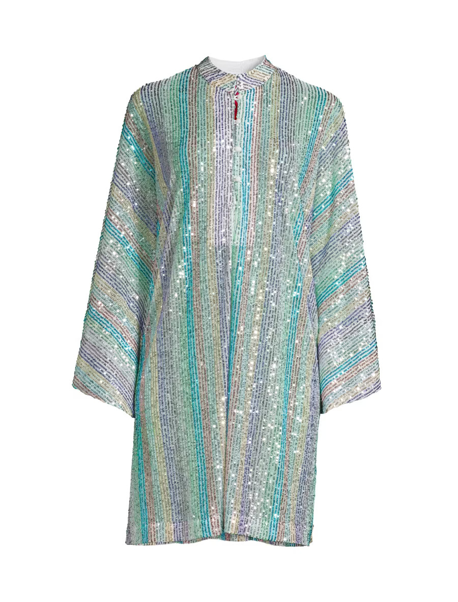 Striped Sequin Mini Caftan | Saks Fifth Avenue