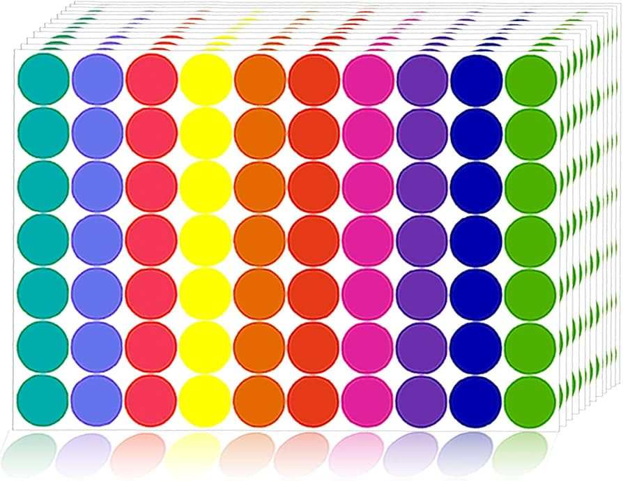 2800 PCS Colored Dot Stickers Round Color Coding Labels Circle Dots Labels Stickers Polka Circle ... | Amazon (US)