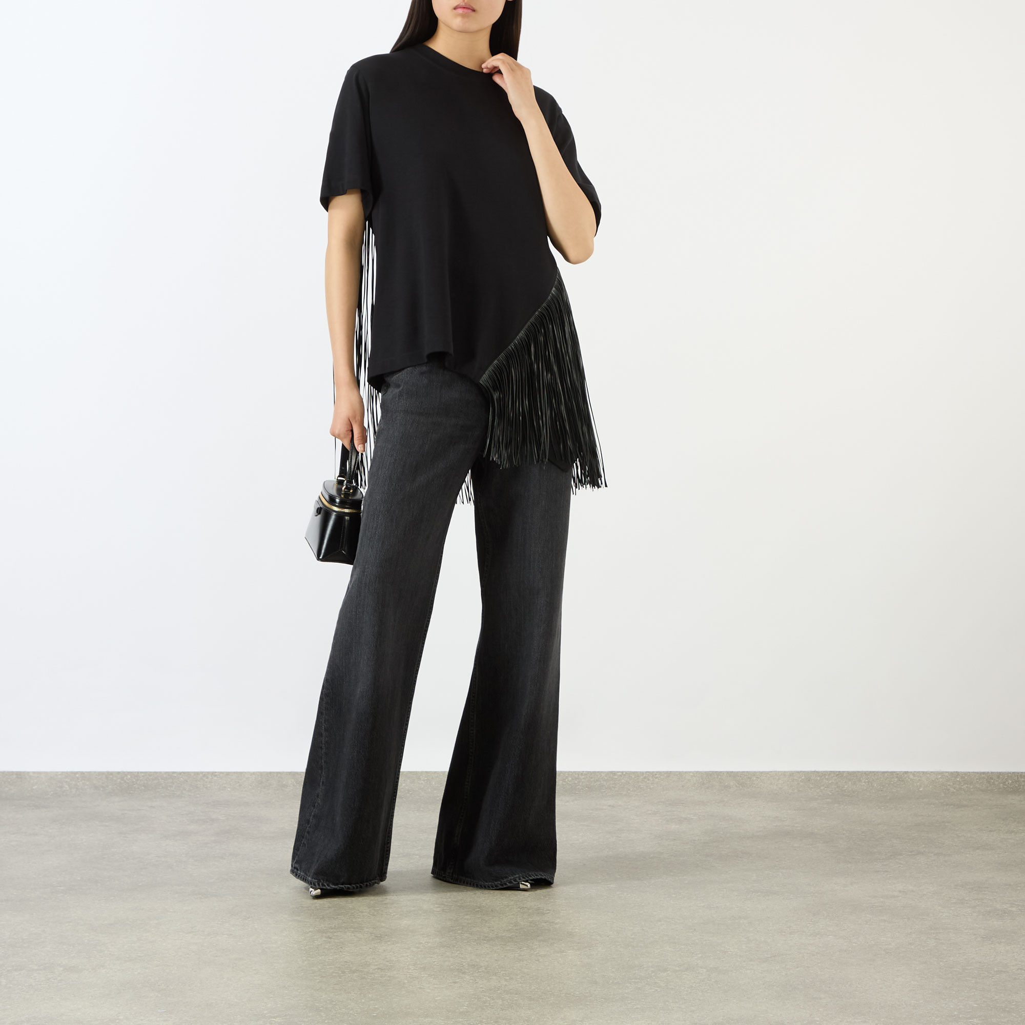 SPORTMAX Sponda Fringed T-Shirt - Nero | Brown Thomas (IE)