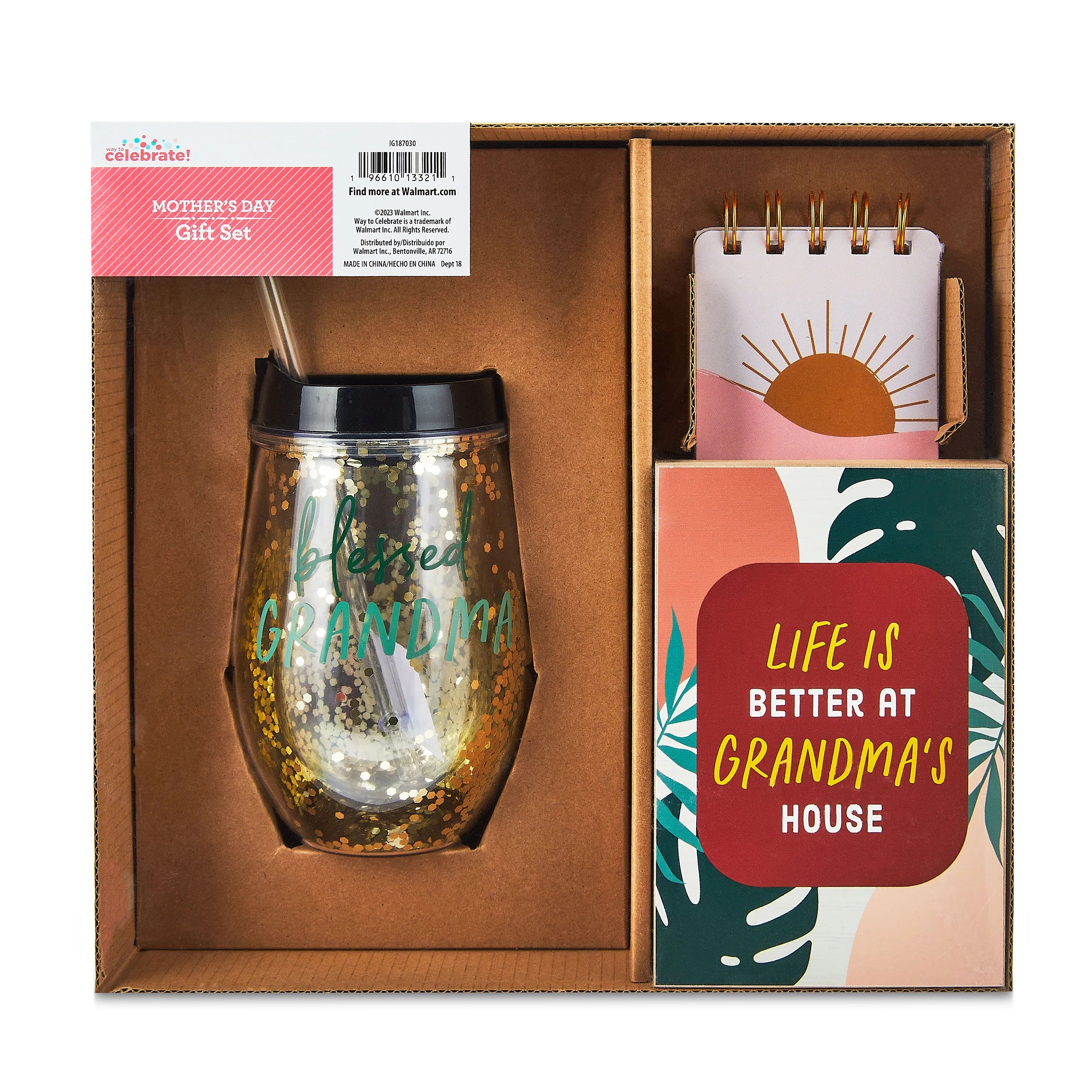 Mother's Day Blessed Grandma Gift Set, Brown & Green, 3 Pieces, by Way To Celebrate | Walmart (US)