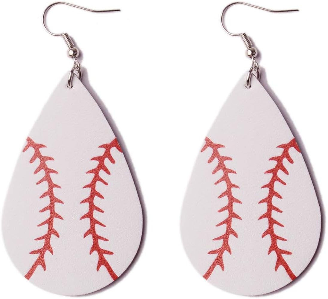 L&N Rainbery Leaf Leather Earrings Faux Leather Teardrop Earrings Metallic Drop Earrings | Amazon (US)