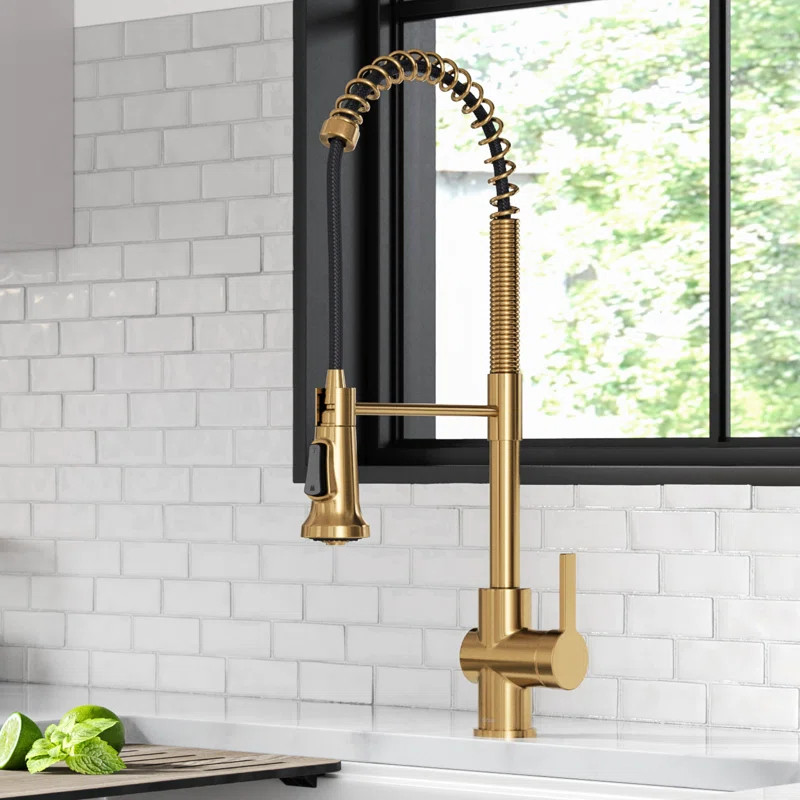Pull Down Single Handle Kitchen Faucet with Accessories | Wayfair North America