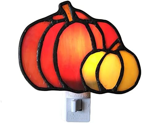 Stained Glass Pumpkin Night Light is Suitable for Bedroom, Study and Children's Room. They are Gi... | Amazon (US)