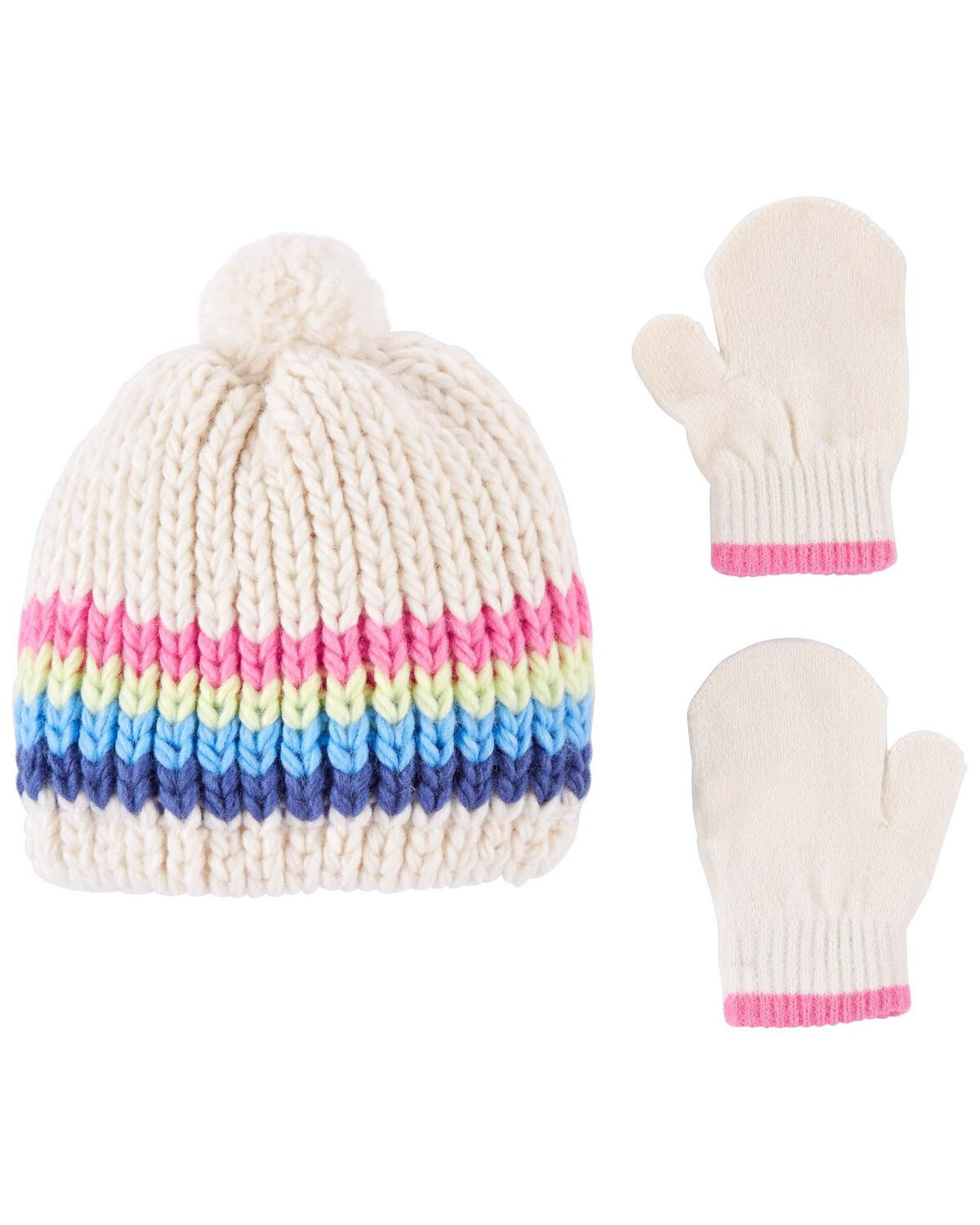 Multi Baby 2-Piece Knit Cap & Mittens Set | carters.com | Carter's