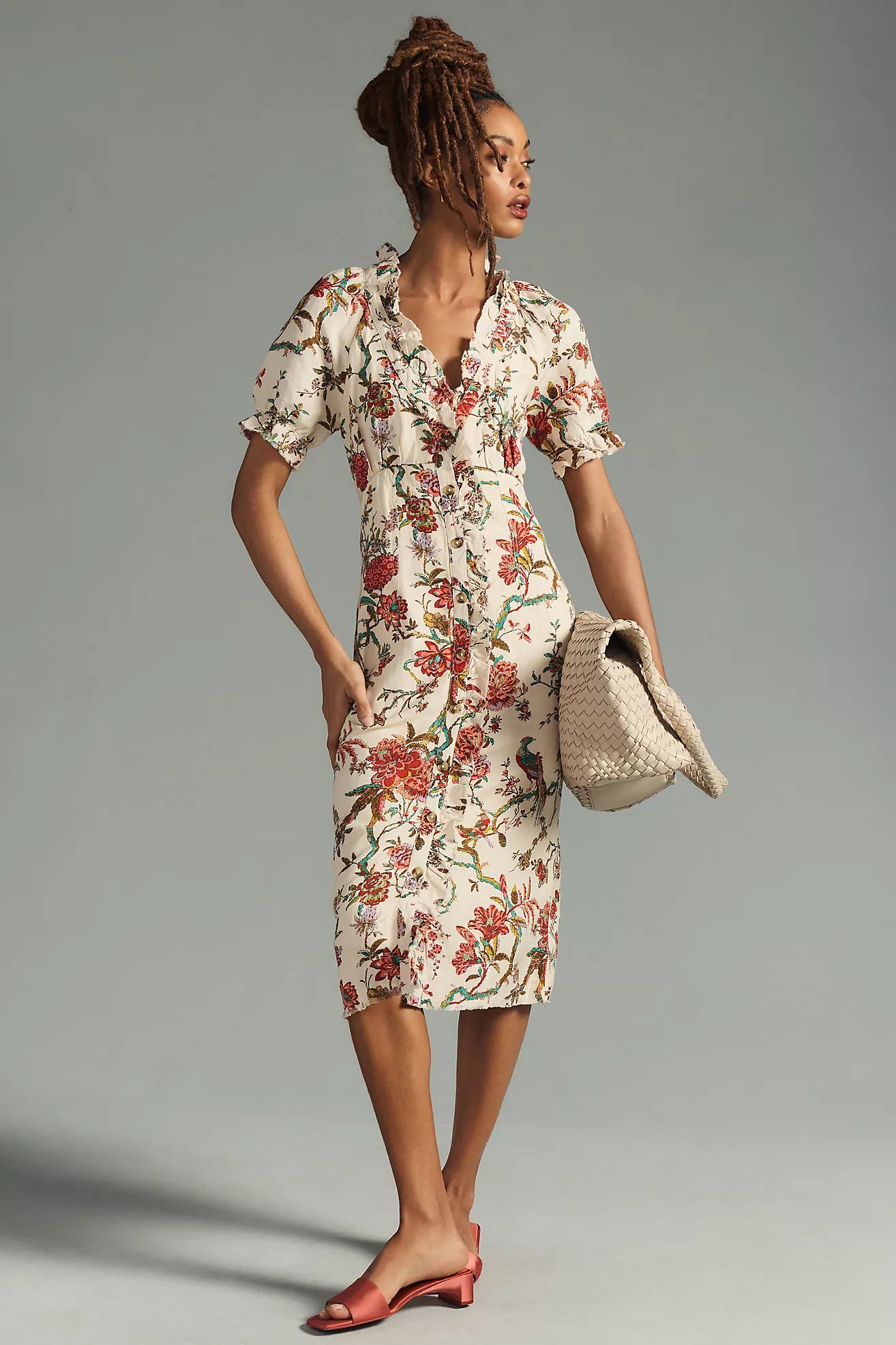 Pilcro Ruffle-Collar Buttondown Dress | Anthropologie (US)