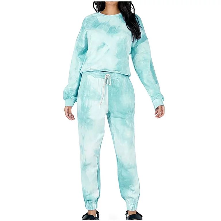 SELONE Jogger Sets For Women 2 Piece Long Sleeve Sweatshirts Long Sweatpants Crew Neck Sweat Suit... | Walmart (US)