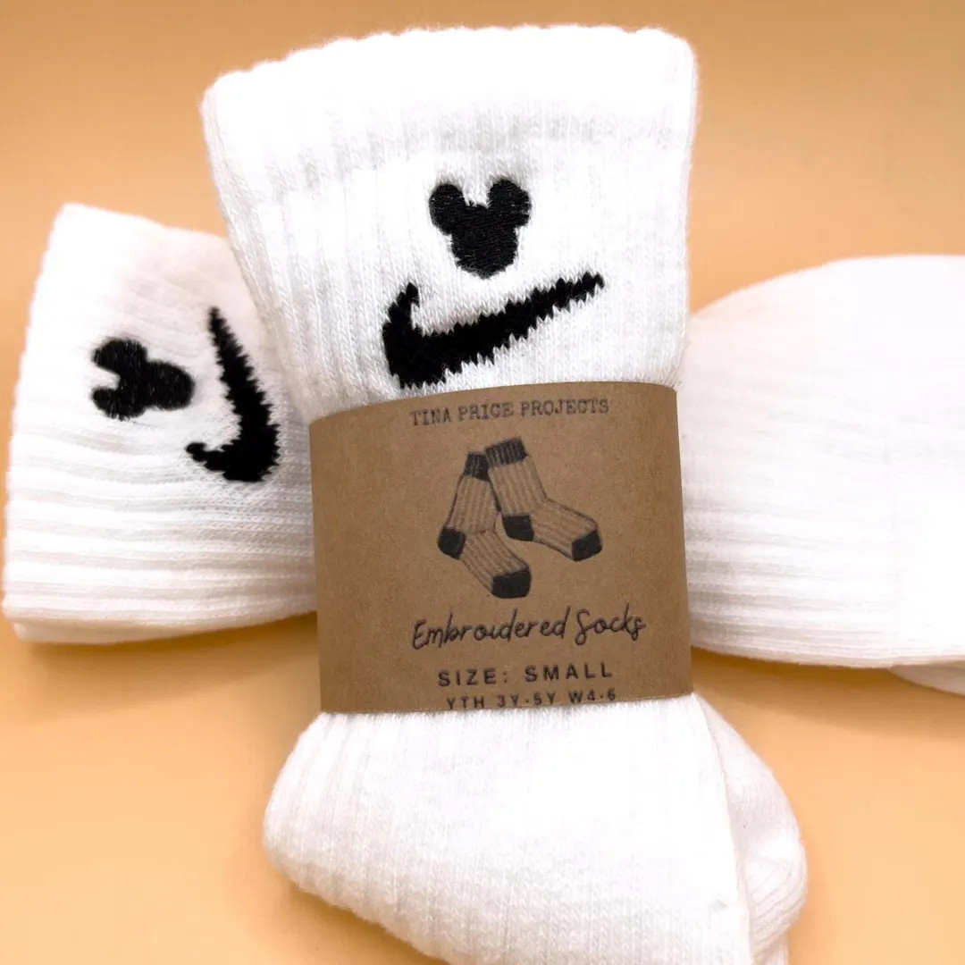 Custom Dri-Fit Nike Socks – Embroidered Mickey Design – Everyday Cushioned Athletic Socks –... | Etsy (US)