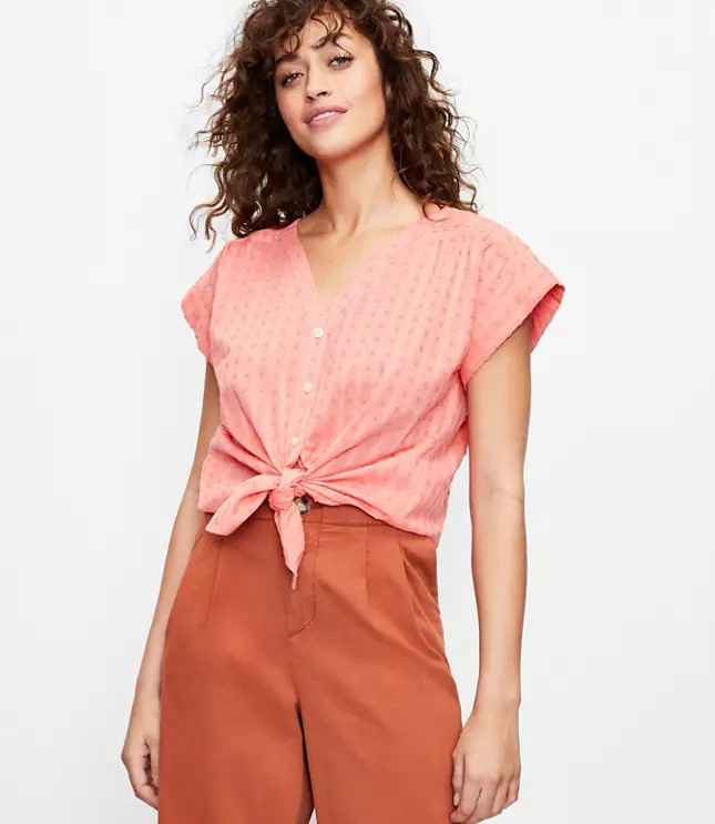 Clip V-Neck Shirt | LOFT