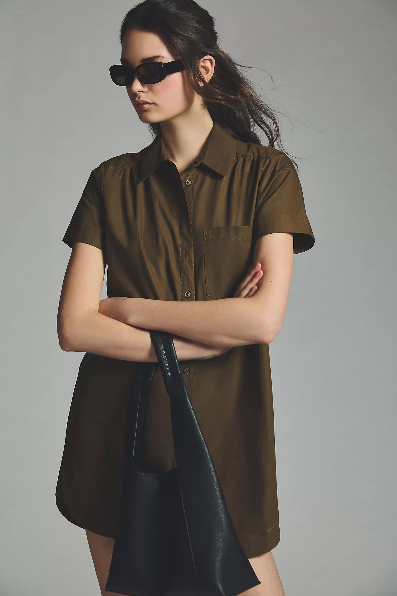 The Francie Mini Buttondown Shirt Dress by Maeve | Anthropologie (US)