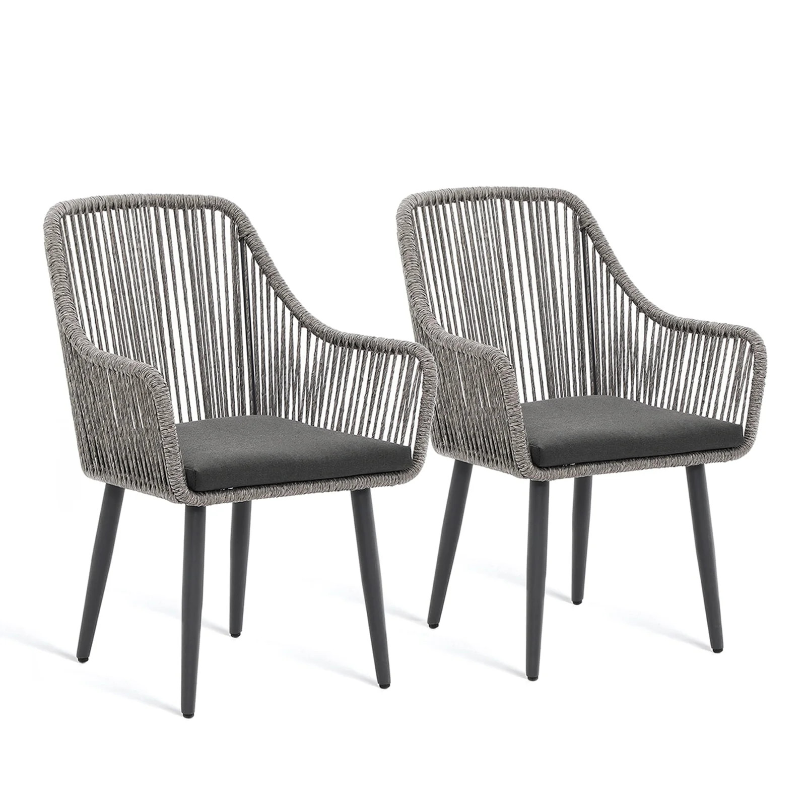 JOIVI Patio Wicker Dining Chairs, 2 Pieces Outdoor Dining Seating, All Weather Rattan Armchairs w... | Walmart (US)