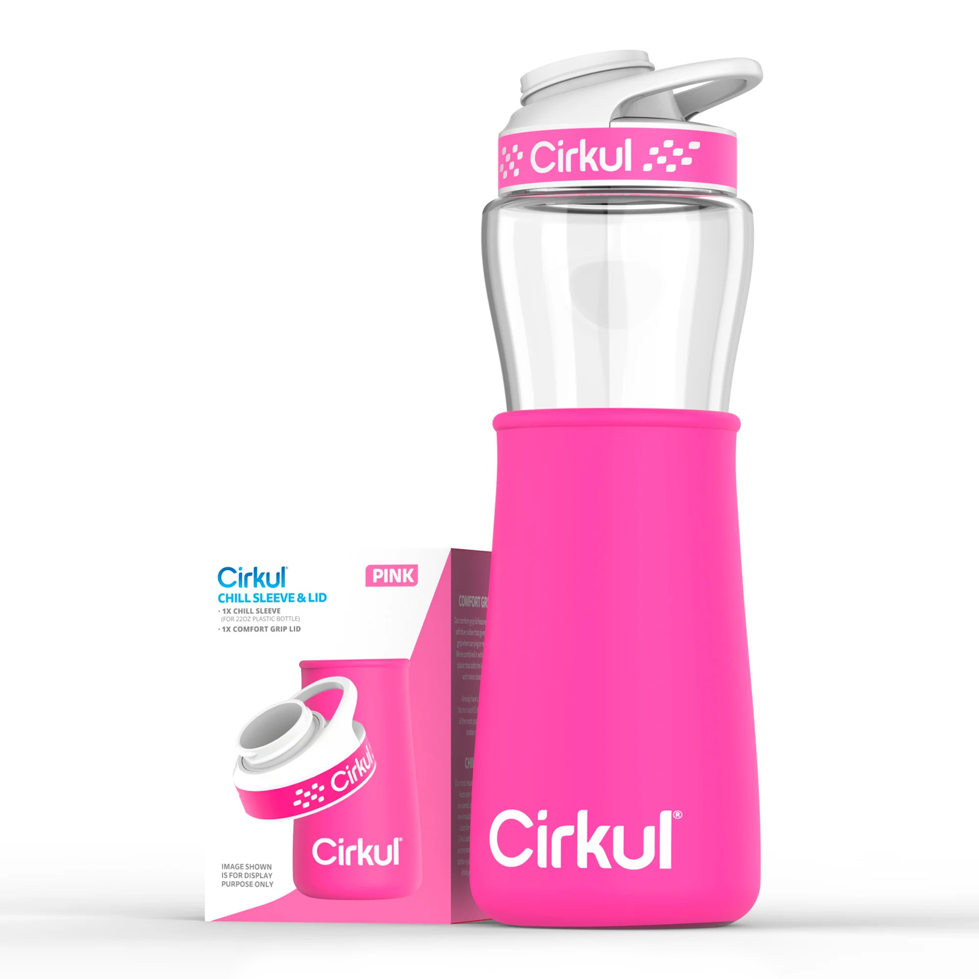 Cirkul Chill Sleeve & Comfort-Grip Lid for 22oz Bottle, Pink | Walmart (US)