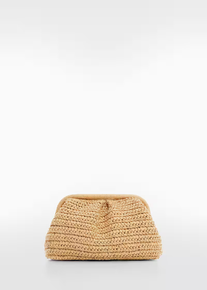 Rattan clutch bag -  Women | Mango USA | MANGO (US)