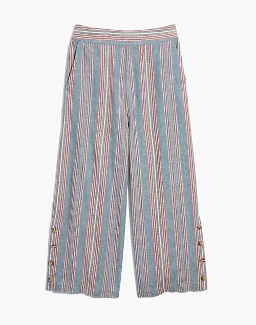 Side-Button Huston Pull-On Crop Pants in Rainbow Stripe | Madewell