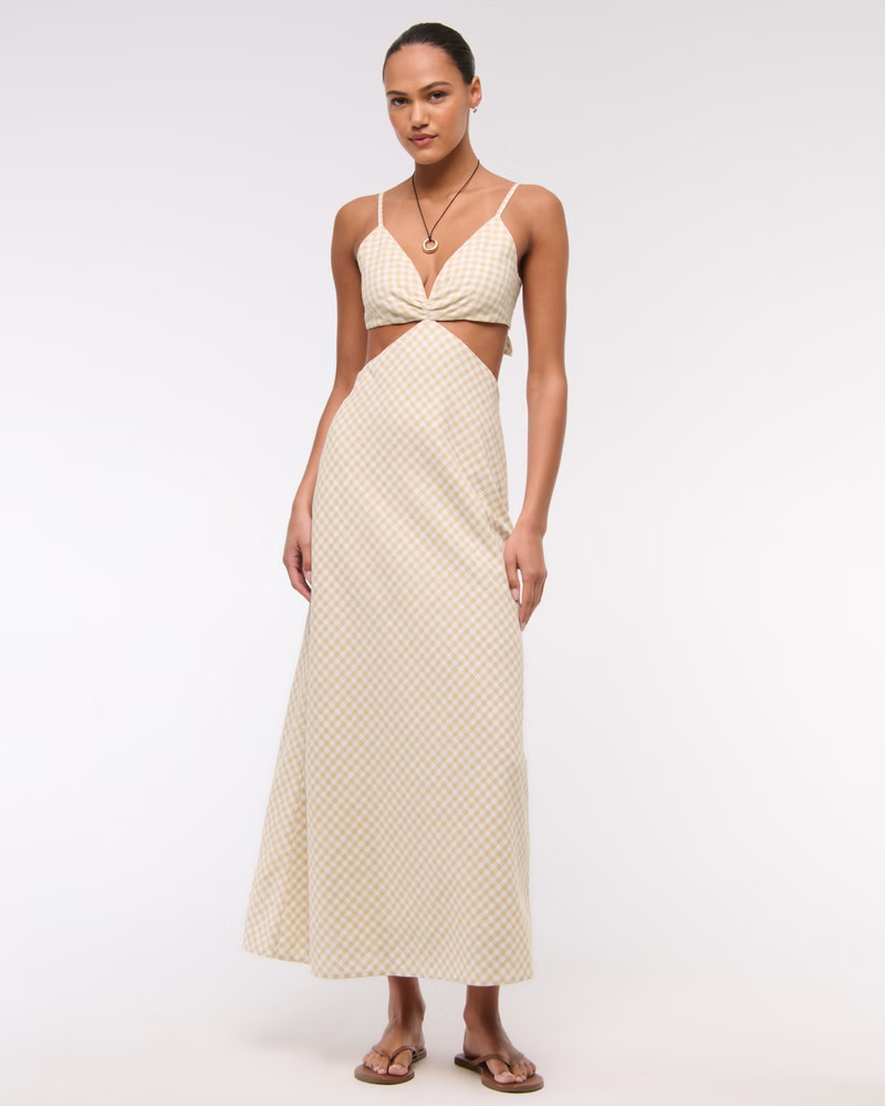 Women's The A&F Julia Slip Cutout Maxi Dress | Women's New Arrivals | Abercrombie.com | Abercrombie & Fitch (US)