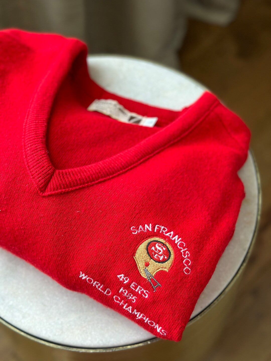 Vintage San Francisco 49ers 1985 World Champions Sweater Logo 7 Inc Brand Joe Montana Steve Young... | Etsy (US)
