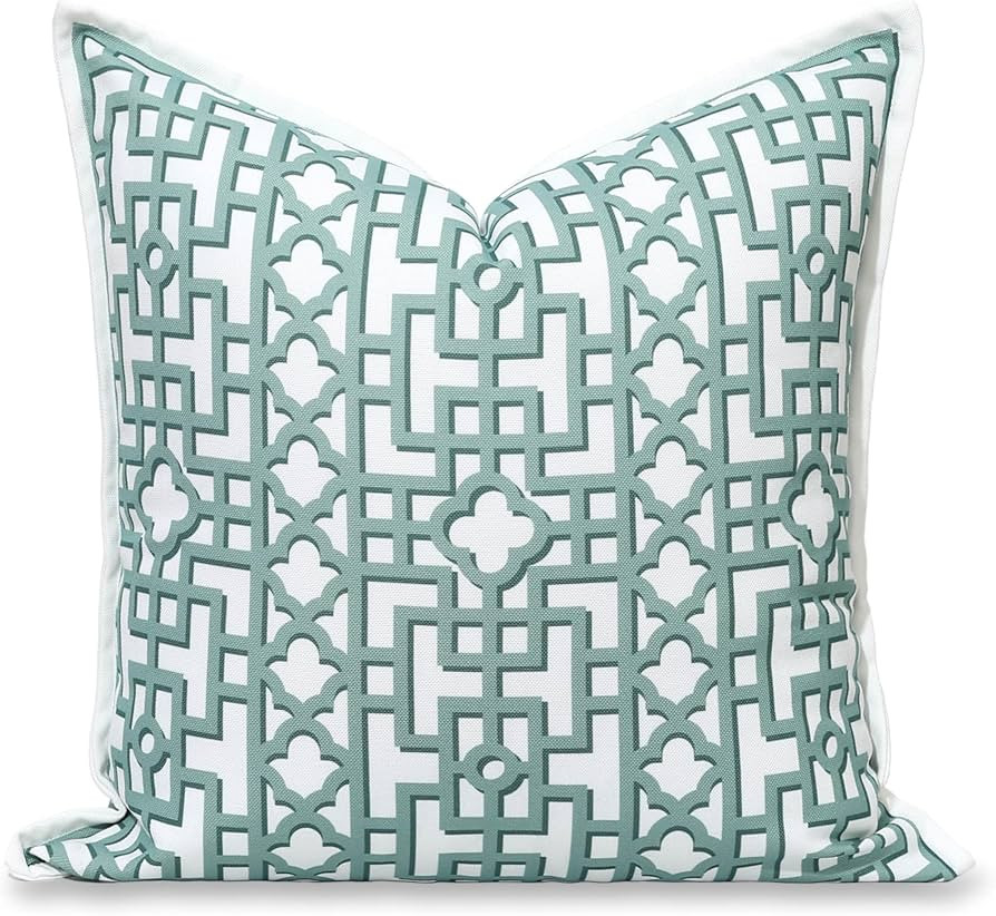 Hofdeco Premium Coastal Hampton Patio Indoor Outdoor Throw Pillow Cover Only, 20"x20" Water Repel... | Amazon (US)