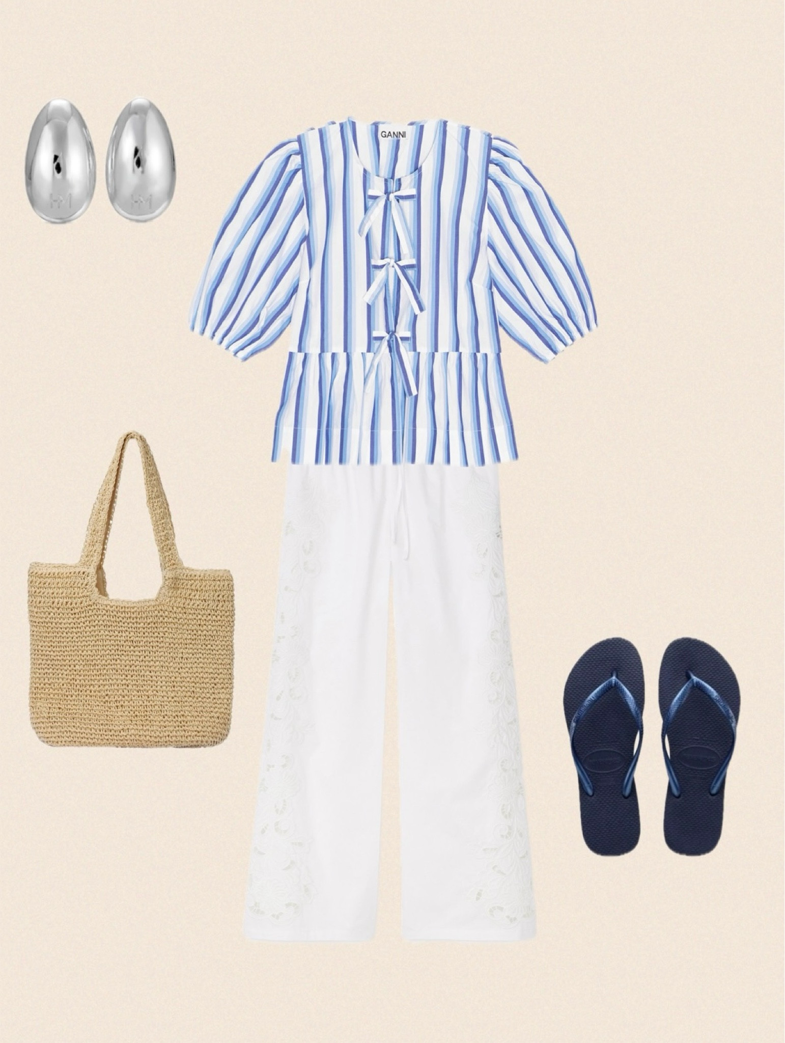 4th of July outfit idea. Top is Ganni and bottoms are NA-KD. Linking similar! 